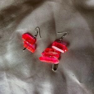 safety pin crystal earrings